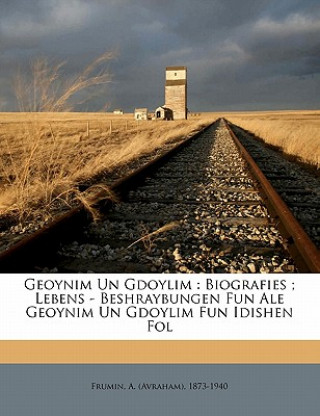 Carte Geoynim Un Gdoylim: Biografies; Lebens - Beshraybungen Fun Ale Geoynim Un Gdoylim Fun Idishen Fol A. (Avraham) 1873-1940 Frumin