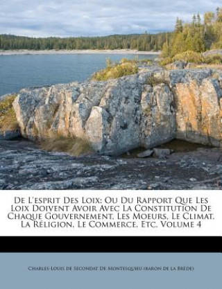 Livre de l'Esprit Des Loix: Ou Du Rapport Que Les Loix Doivent Avoir Avec La Constitution de Chaque Gouvernement, Les Moeurs, Le Climat, La Réligi Charles-Louis De Secondat De Montesquieu