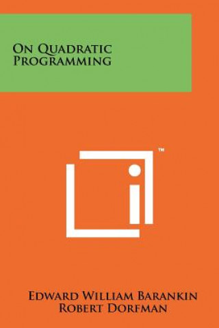 Boek On Quadratic Programming Edward William Barankin