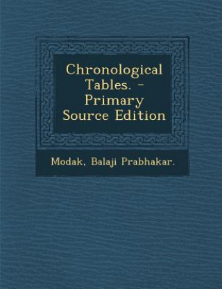 Book Chronological Tables. Balaji Prabhakar Modak