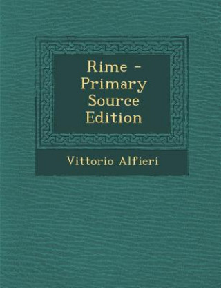 Kniha Rime Vittorio Alfieri