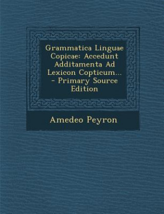 Carte Grammatica Linguae Copicae: Accedunt Additamenta Ad Lexicon Copticum... Amedeo Peyron