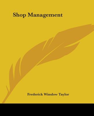 Livre Shop Management Frederick Winslow Taylor