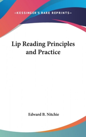 Livro Lip Reading Principles and Practice Edward B. Nitchie