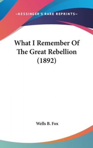 Książka What I Remember Of The Great Rebellion (1892) Wells B. Fox