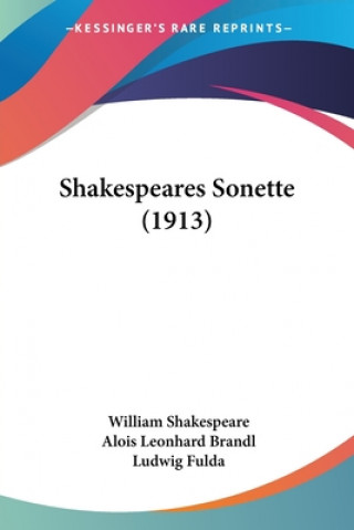 Książka Shakespeares Sonette (1913) William Shakespeare