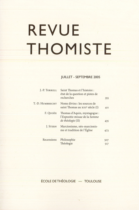 Książka Revue Thomiste - 3/2005 Philippe-Marie Margelidon
