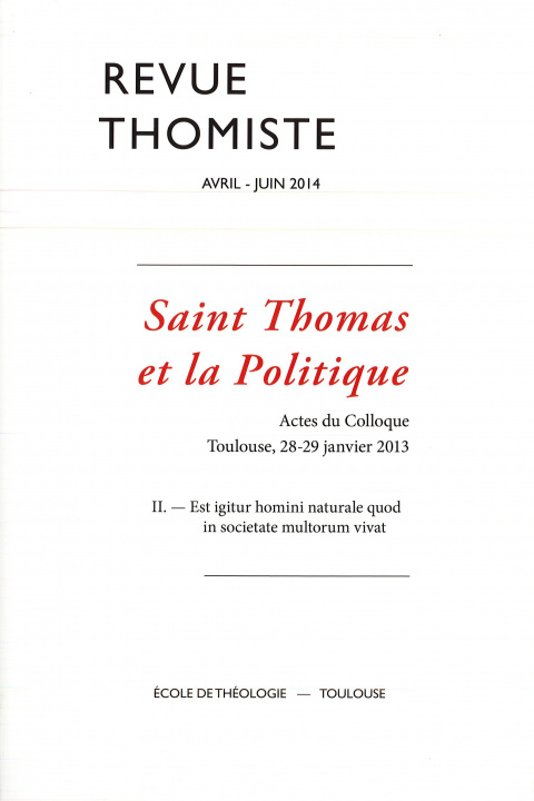 Книга Revue Thomiste - 2/2014 Philippe-Marie Margelidon