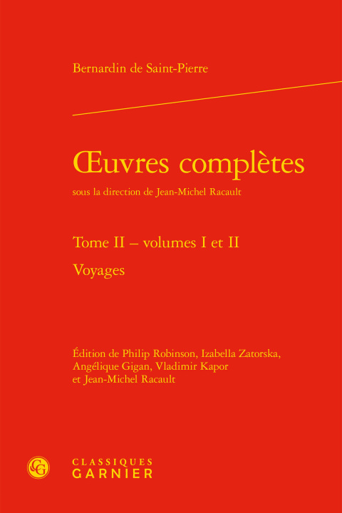 Kniha Oeuvres Completes. Tome II: Voyages Henri Bernardin De Saint-Pierre