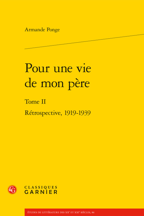 Kniha Pour Une Vie de Mon Pere Armande Ponge