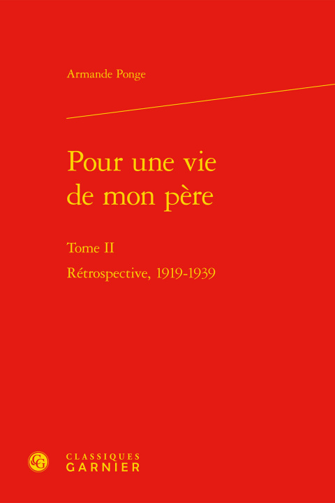 Könyv Pour Une Vie de Mon Pere Armande Ponge