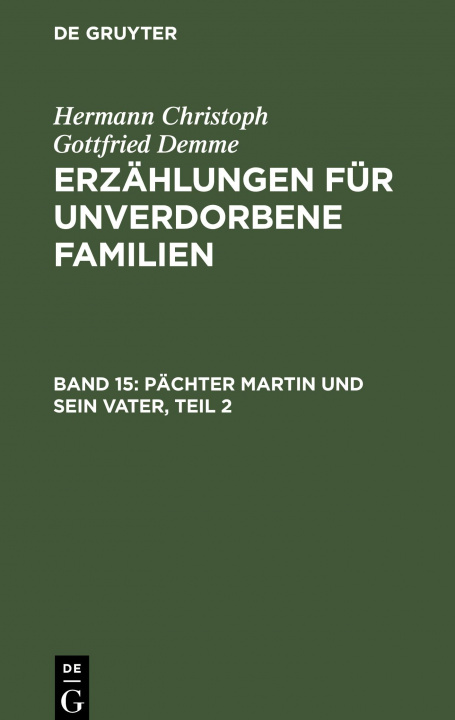 Book Pachter Martin Und Sein Vater, Teil 2 Hermann Christoph Gottfried Demme