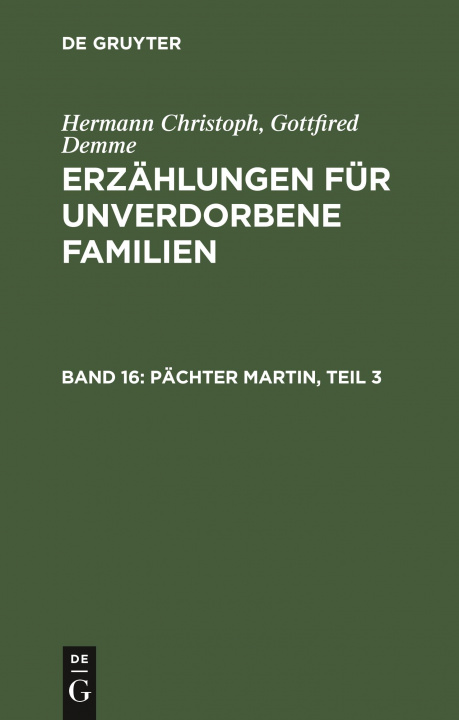 Book Pachter Martin, Teil 3 Hermann Christoph Gottfried Demme