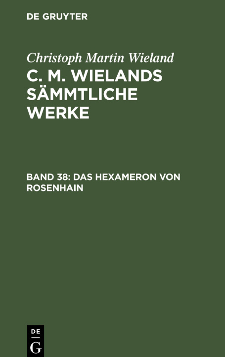 Libro Das Hexameron Von Rosenhain Christoph Martin Wieland