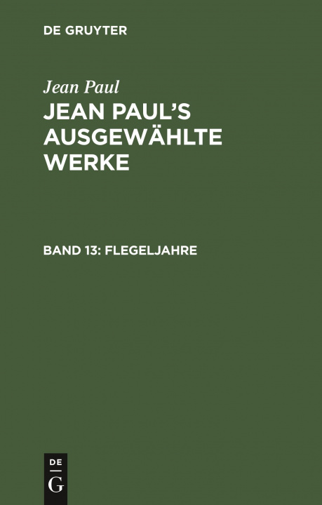 Book Flegeljahre Jean Paul