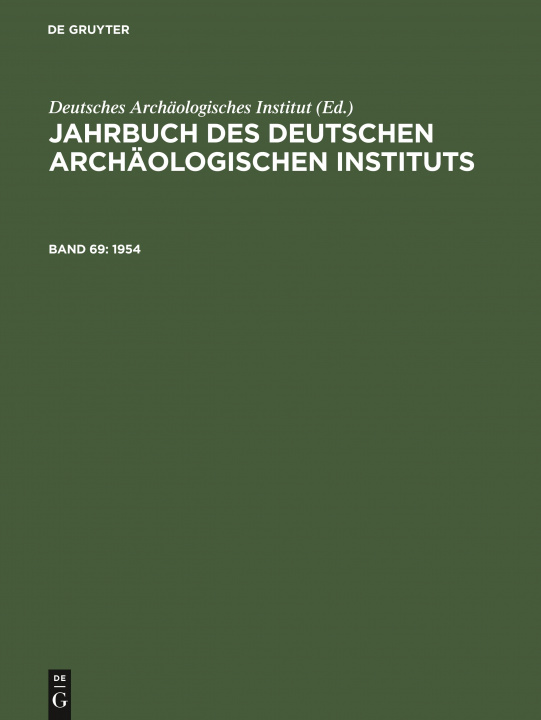 Kniha 1954 Deutsches Archäologisches Institut