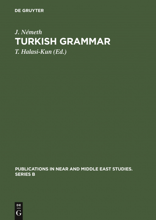 Carte Turkish Grammar J. Németh