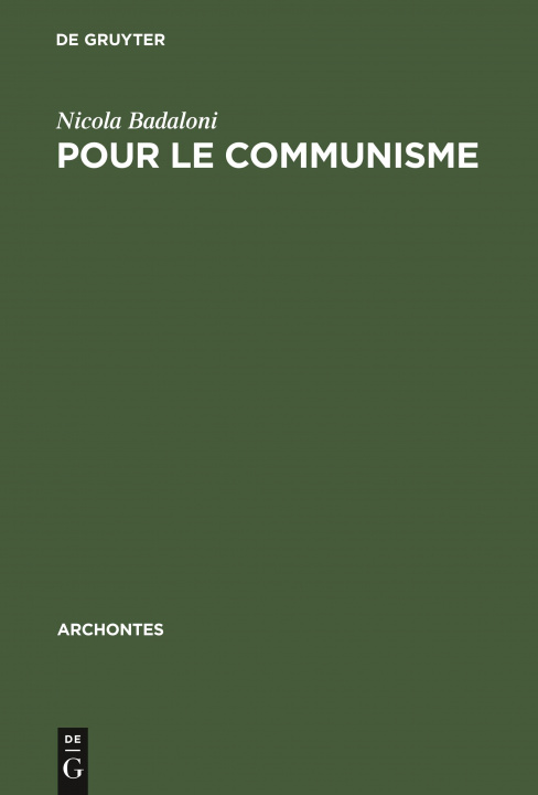 Carte Pour Le Communisme Nicola Badaloni