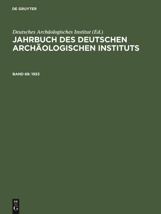 Könyv 1953 Deutsches Archäologisches Institut