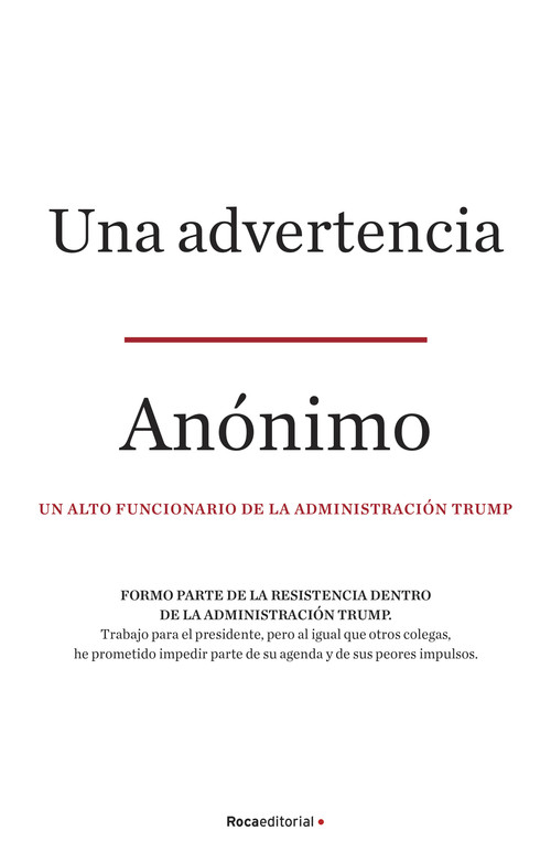 Kniha Una Advertencia Anonymous