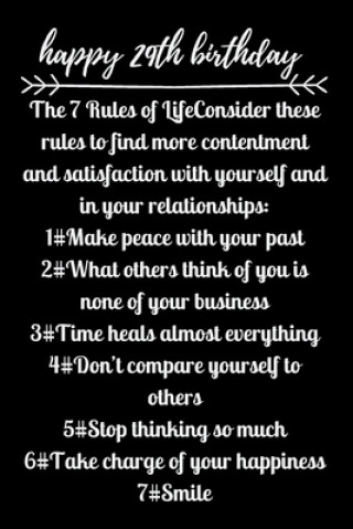Boek happy29th birthday The 7 Rules of Life Star Note Books