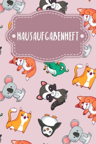 Boek Hausaufgabenheft: Heft für Kinder + Schüler + Studenten - Motiv: Rosa Tierwelt Gerda Wagner