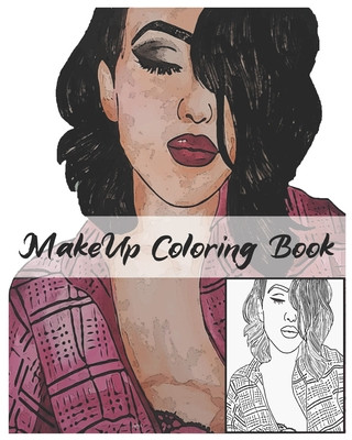 Libro MakeUp Coloring Book: Makeup Face Charts 100 Pages " 8 x 10" 50 Beautiful women faces to Coloring for make up lovers Glamorous Books