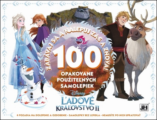 Книга 100 opakovane použiteľných samolepiek  Ľadové kráľovstvo II 