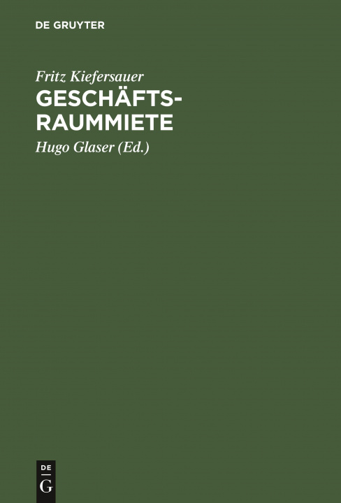Boek Geschaftsraummiete Fritz Kiefersauer