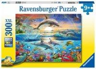 Játék Ravensburger Kinderpuzzle - 12895 Delfinparadies - Unterwasserwelt-Puzzle für Kinder ab 9 Jahren, mit 300 Teilen im XXL-Format 
