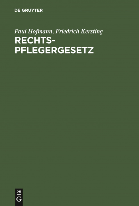 Knjiga Rechtspflegergesetz No Contributor