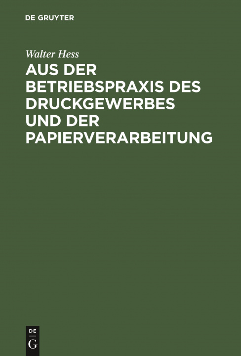 Carte Aus Der Betriebspraxis Des Druckgewerbes Und Der Papierverarbeitung 