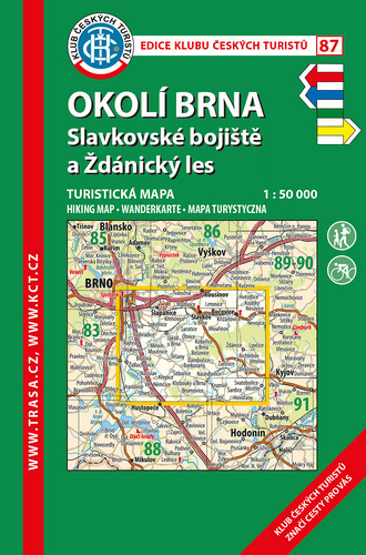 Materiale tipărite KČT 87 Okolí Brna, Slavkovské bojiště a Ždánický les 1:50 000 