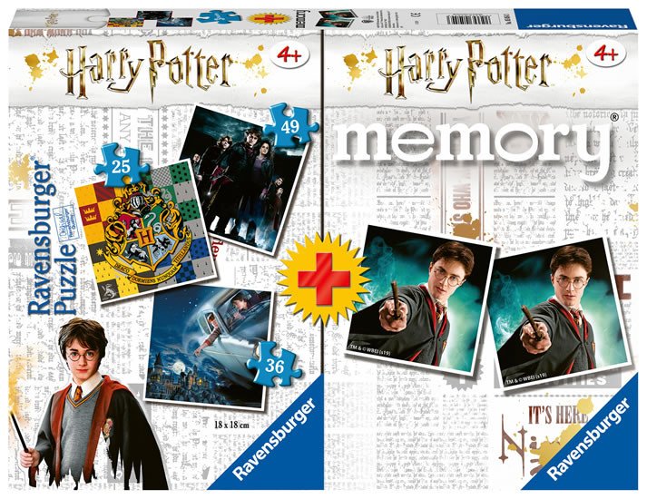 Hra/Hračka Ravensburger Puzzle Harry Potter 3v1 (25,36,49 dílků) + pexeso 