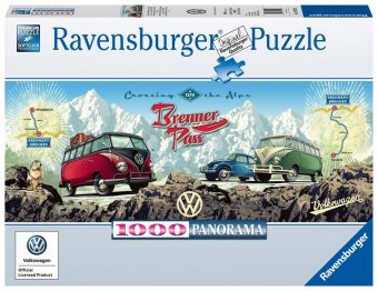 Joc / Jucărie Puzzle Přes Alpy s VW/1000 dílků Panorama 