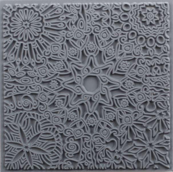 Carte CERNIT polymerová textura - mandala 90 x 90mm 