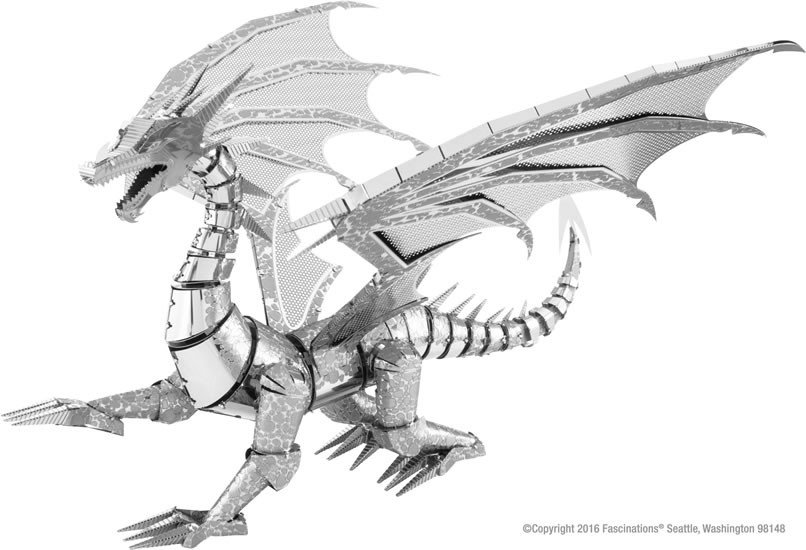 Játék Metal Earth 3D puzzle: BIG Silver Dragon ICONX 