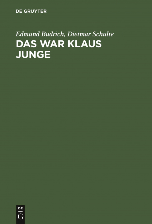 Könyv Das War Klaus Junge 