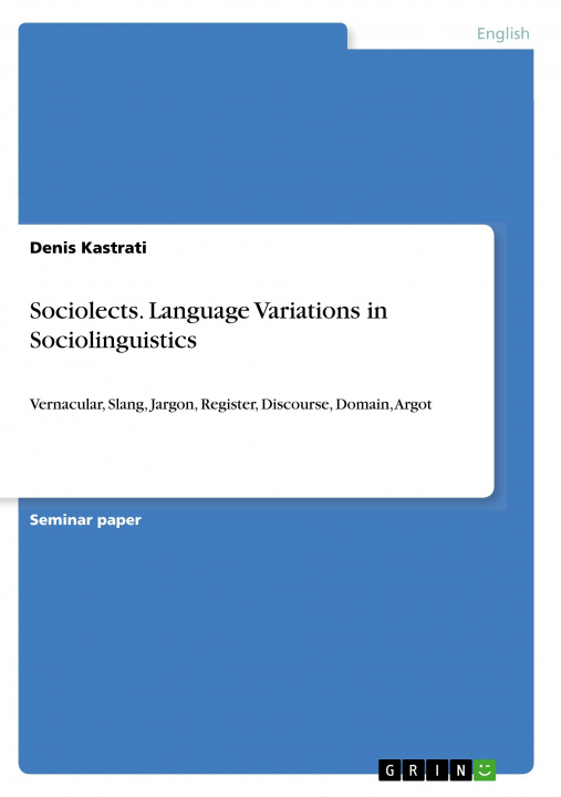 Kniha Sociolects. Language Variations in Sociolinguistics 