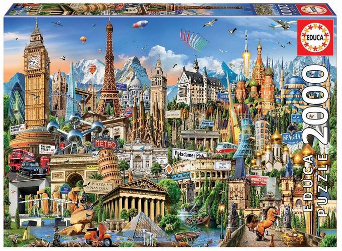 Spiel/Spielzeug Educa Puzzle.  Europe Landmarks 2000 Teile 