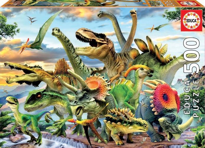 Joc / Jucărie Educa Puzzle.  Dinosaurs 500 Teile 