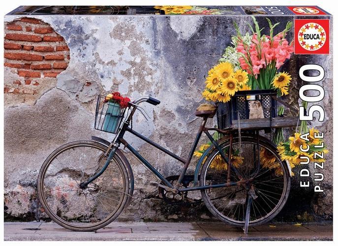 Játék Educa Puzzle.  Bicycle with Flowers 500 Teile 