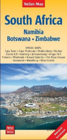Tiskovina Nelles Map Landkarte South Africa : South Africa, Namibia, Botswana, Zimbabwe | Südafrika | Afrique du Sud | África del Sur 