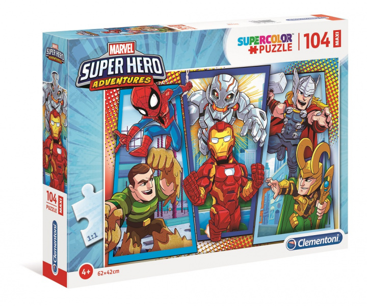 Kniha Puzzle 104 Supercolor Maxi Marvel Super Hero Adventures 