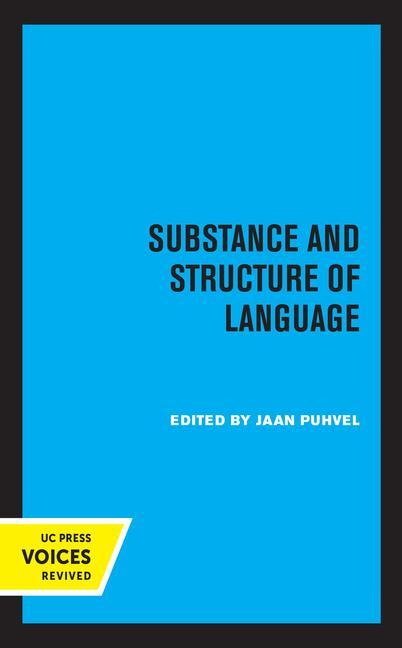 Knjiga Substance and Structure of Language Jaan Puhvel