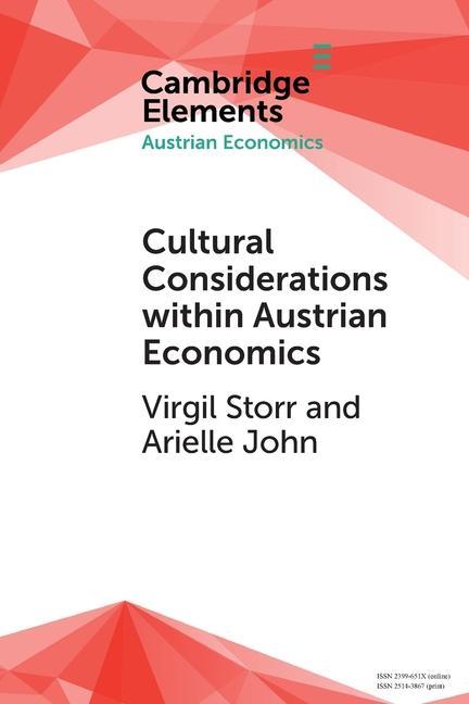 Könyv Cultural Considerations within Austrian Economics STORR  VIRGIL