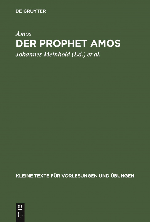 Knjiga Prophet Amos Johannes Amos Meinhold