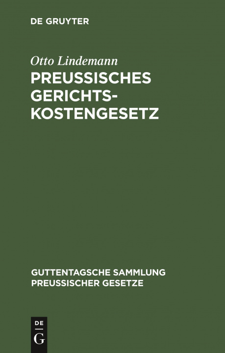 Knjiga Preussisches Gerichtskostengesetz Otto Lindemann