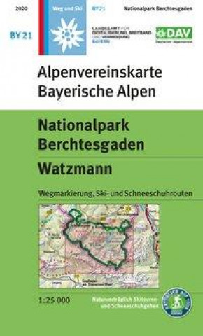 Nyomtatványok DAV Alpenvereinskarte Bayerische Alpen 21. Nationalpark Berchtesgaden, Watzmann 1 : 25 000 