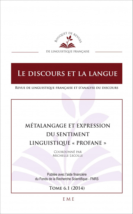 Livro Métalangage et expression du sentiment linguistique "profane" Lecolle